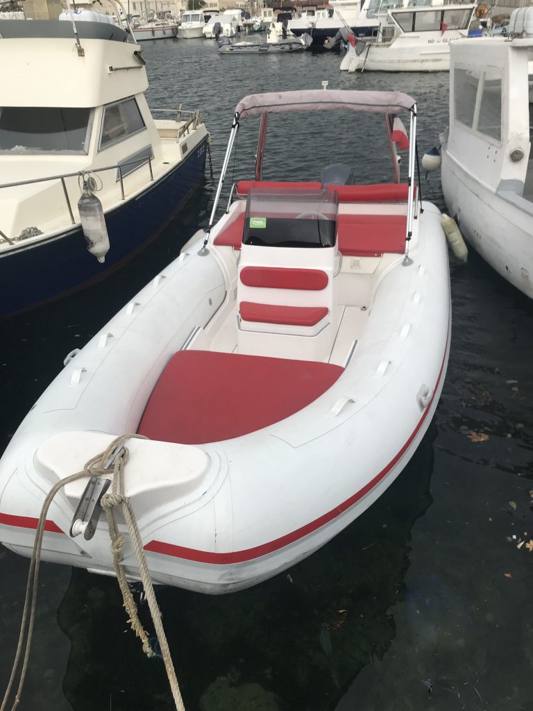 Rigid-hulled inflatable boat (Italboats Predator 600; Le Ouaille) at JJ Boat Rental Marseille